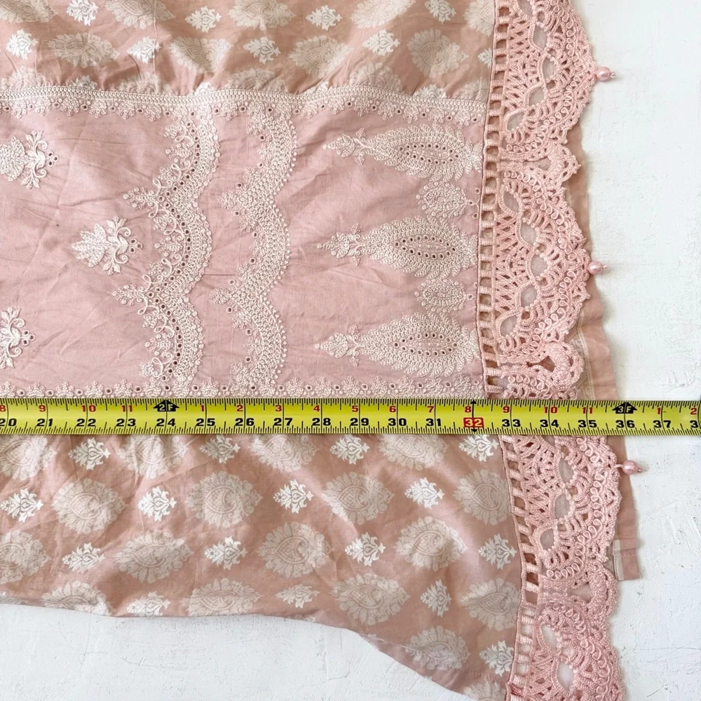 Maria.B Pakistanis Embroidered Beaded Dress Pink Peach Dress Size M - Picture 8 of 8